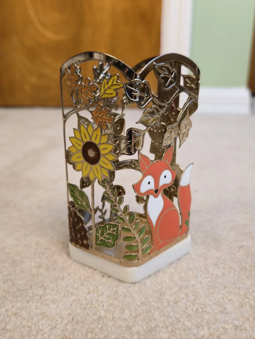 Bath & Body Works ~ Soap Sleeve ~ Fall Forest Animals ~ Fox Owl Hedgehog ~ Metal